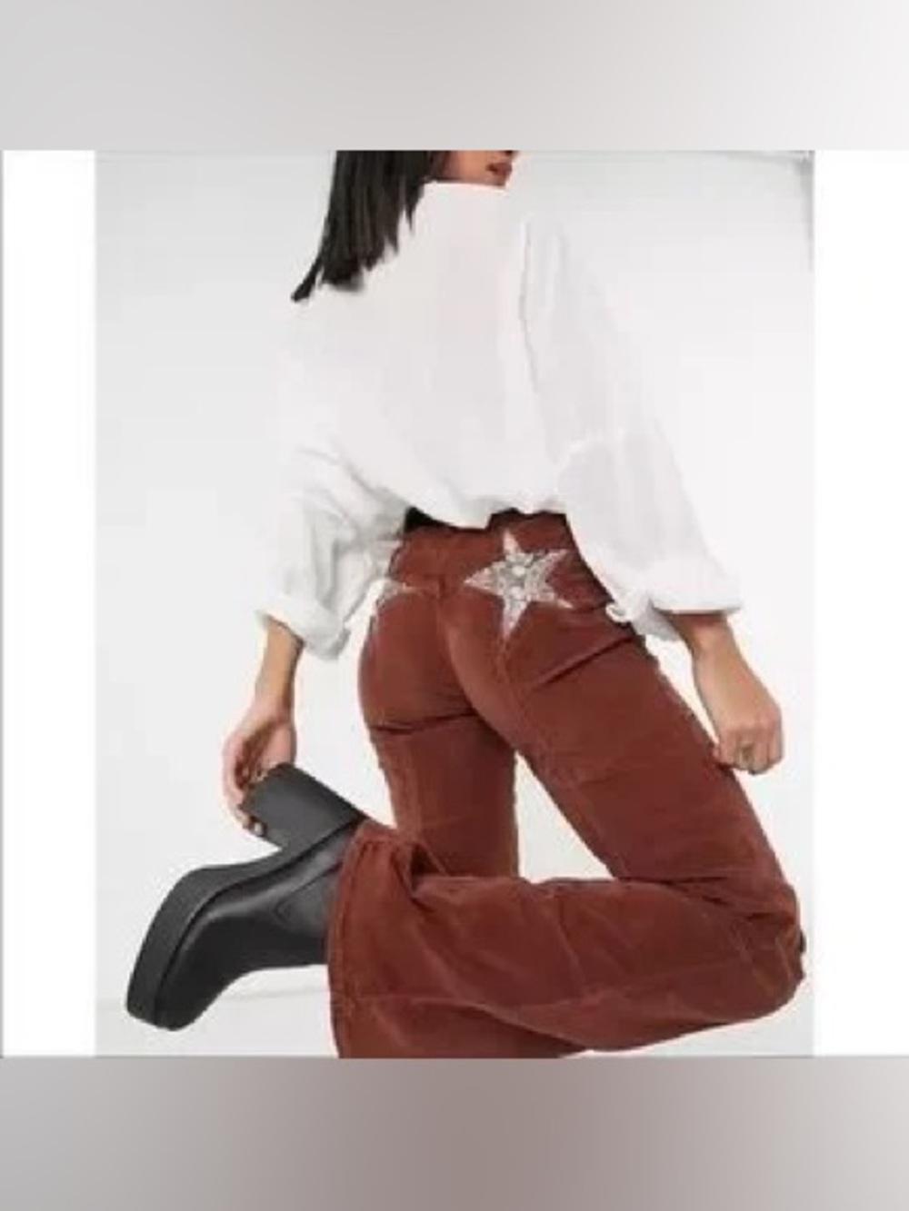 Free People Firecracker Flare Corduroy Jeans “Broke Button” needs repaired - Picture 2 of 13